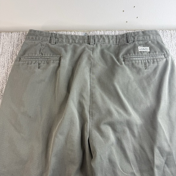 Vintage Polo Ralph Lauren Andrew Pant Men's Size 36x30 Chino Pleated Grey Green - Picture 4 of 11